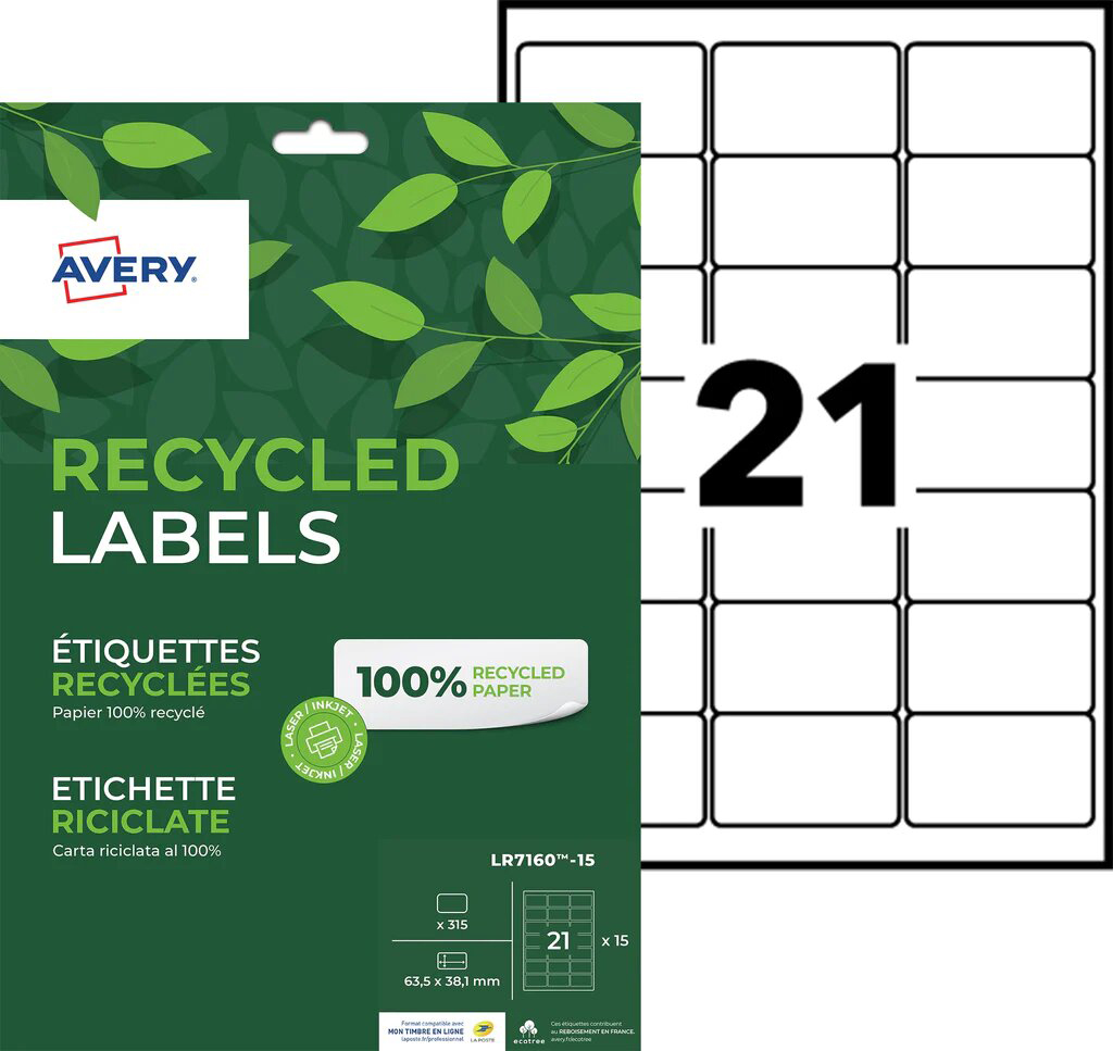 AVERY - 40 Étiquettes Autocollantes Personnalisables Pour Bouteille - 90 X 120 Mm - Impression Jet D’Encre - Parfait Pour Mariages & Fêtes
