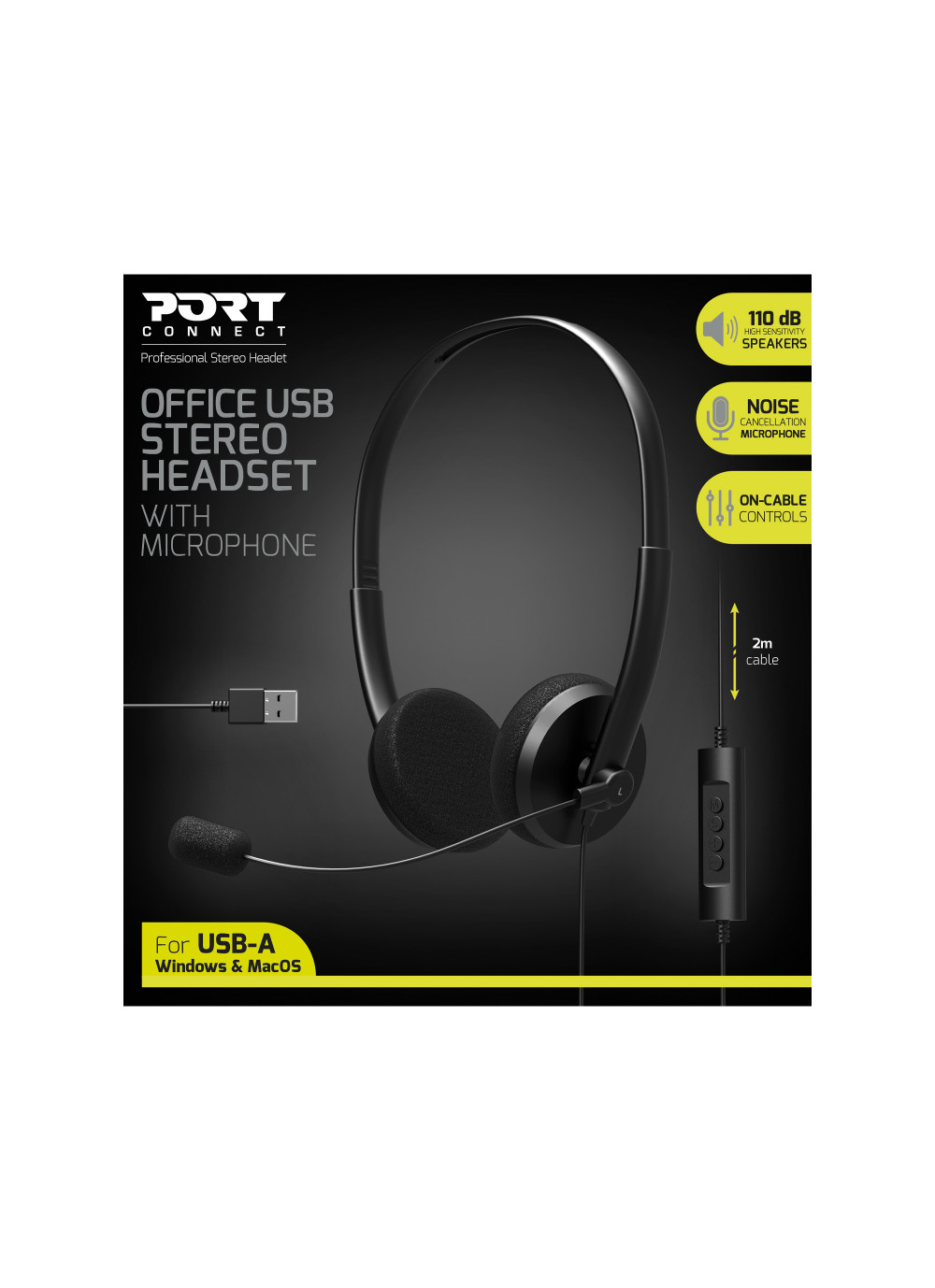 Casque USB Waytex Avec Micro - Idéal Visio Et Télétravail - Noir - Volume Réglable