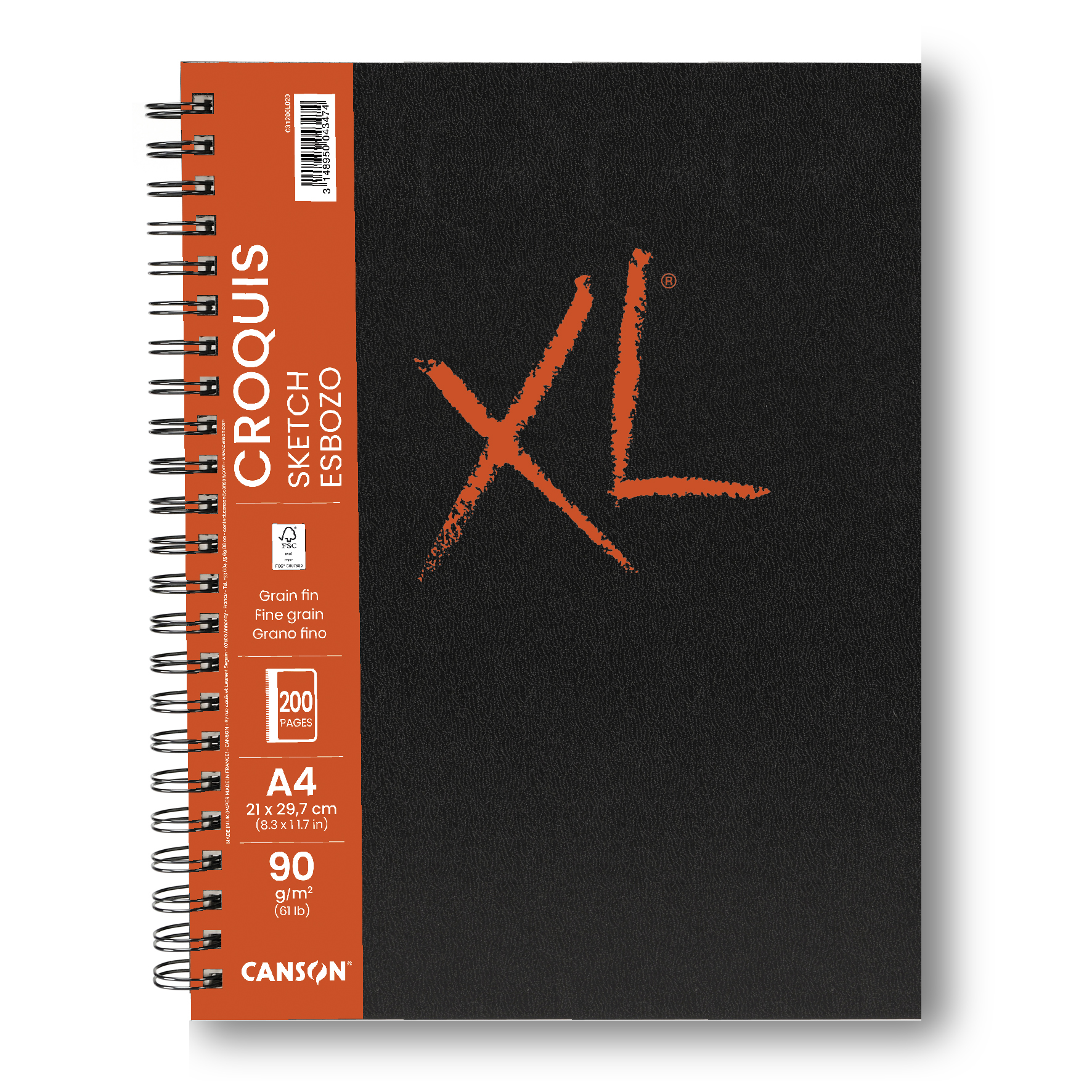 Canson XL Croquis Album Spiralé 120 Feuilles A3 90g/m² Ivoire - Idéal Étudiants Beaux-Arts