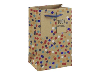 Sacchetti Di Carta Kraft Clairefontaine Da 50 Pezzi - Misura 15x31+6 Cm, Motivo Pois Rosso, Per Regali, Dolci, Bijoux