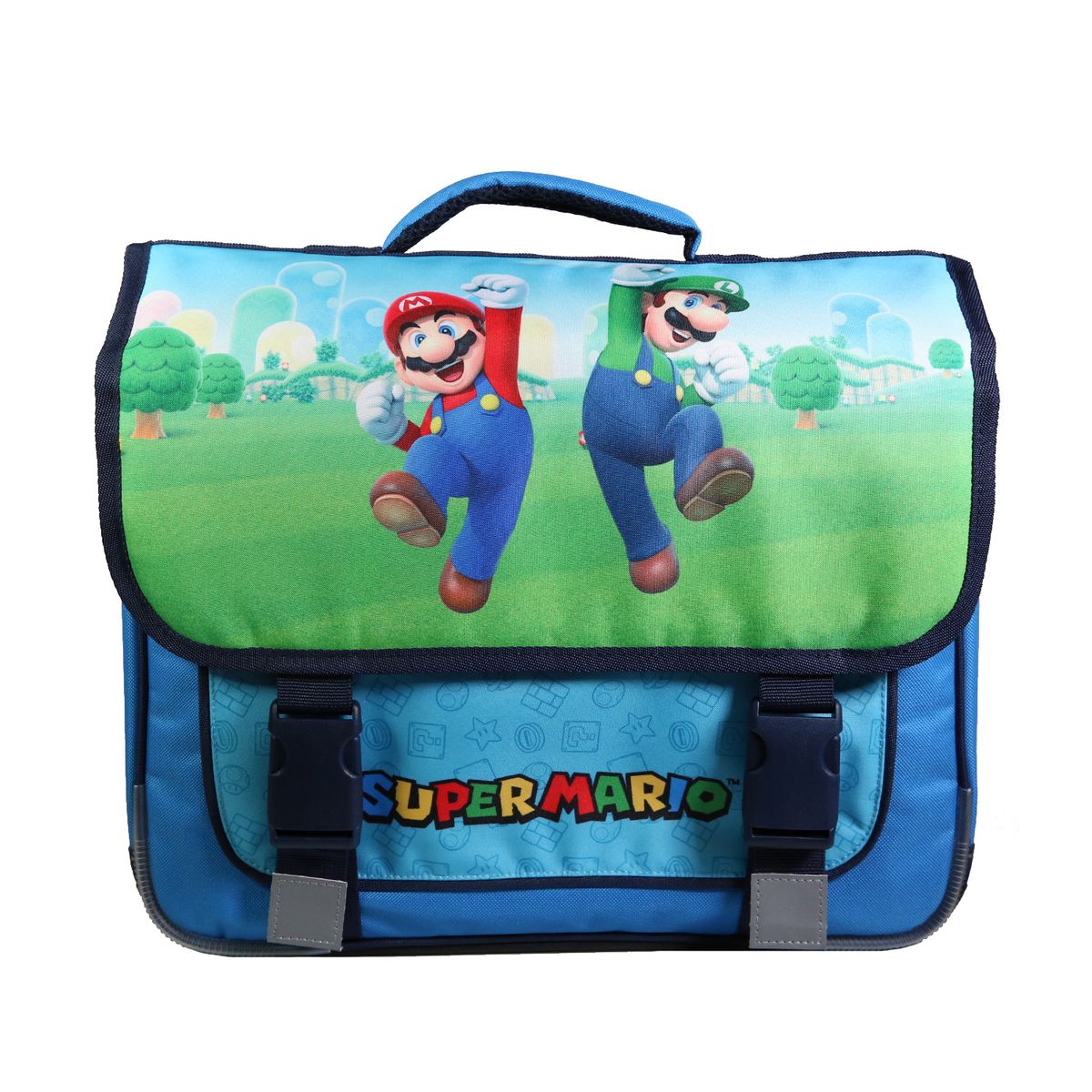 Cartable Super Mario 38 cm compartiments bleu Bagtrotter