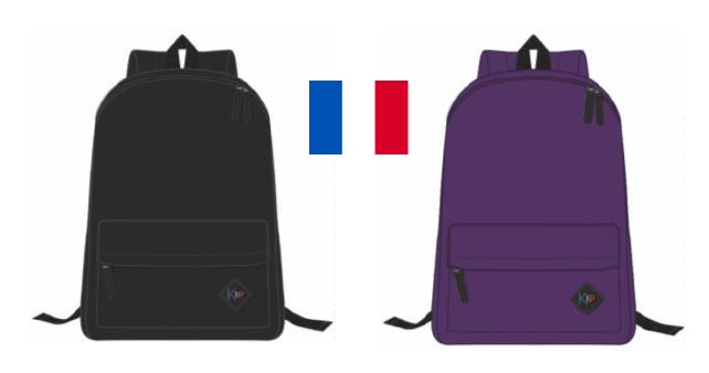 Sac à dos KIP Made in France compartiment noir/violet Kid