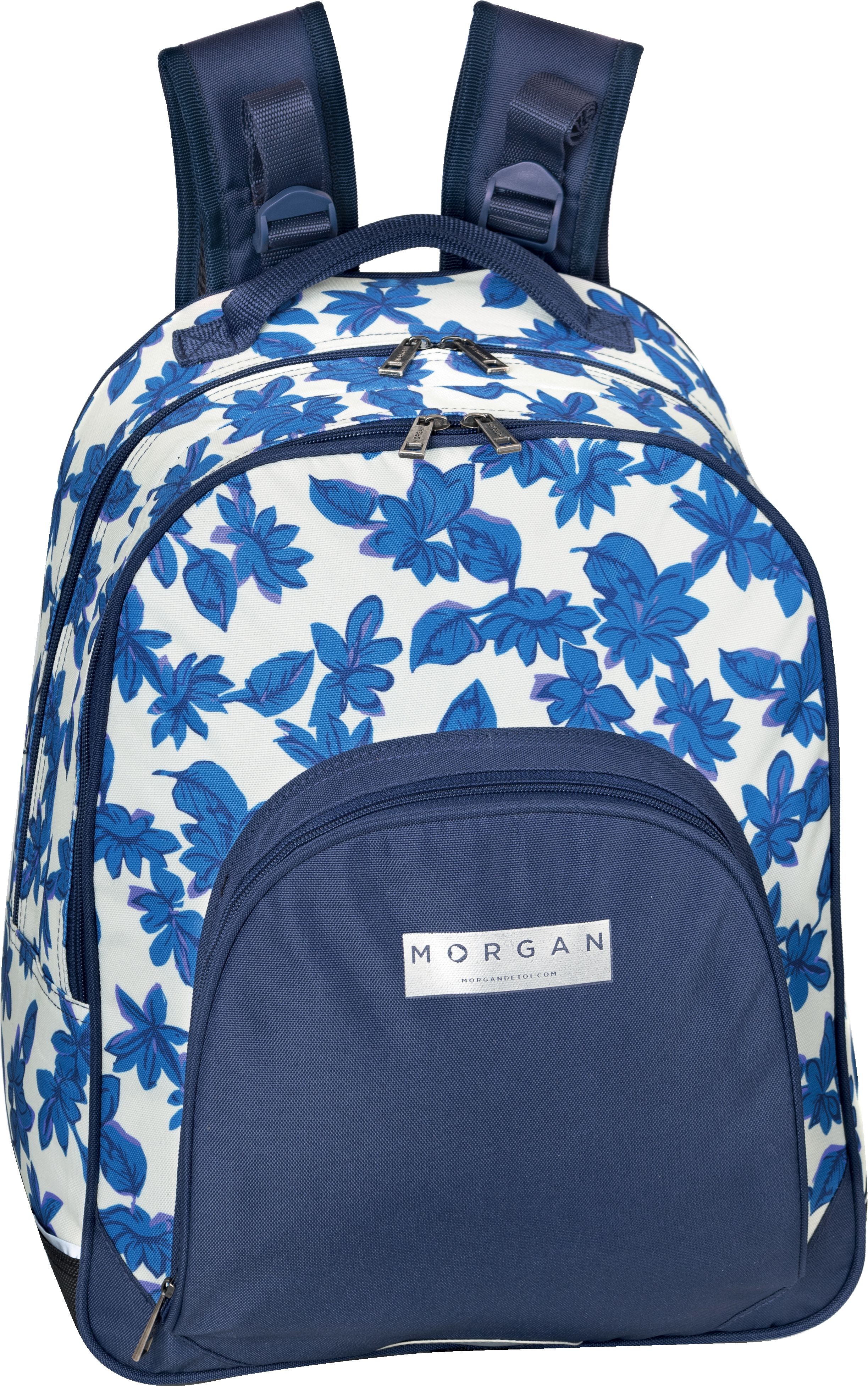 Sac à dos Morgan compartiment bleu/écru Hamelin Pas Cher