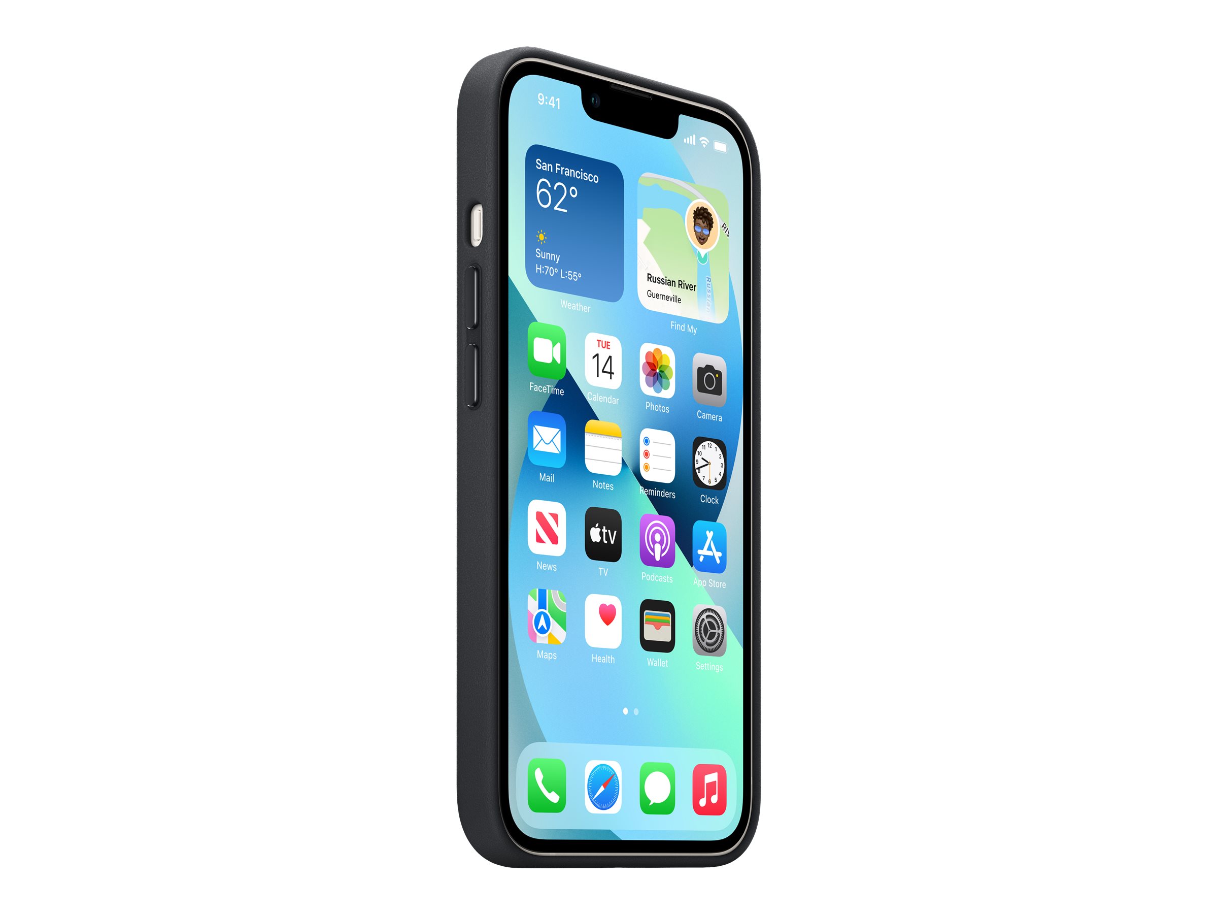 Coque Rabat Magnétique Pour IPhone 13 (6.1") - Cuir PU Avec Fenêtre Visible - Blanc - Protection Et Rangement Carte - 3
