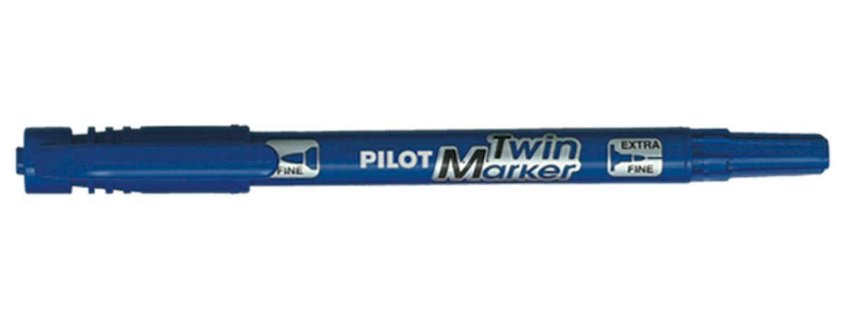 Pilot Twin Marker BeGreen permanente marker, 2 punten, ronde punten/fijn/medium, 10 stuks Noire