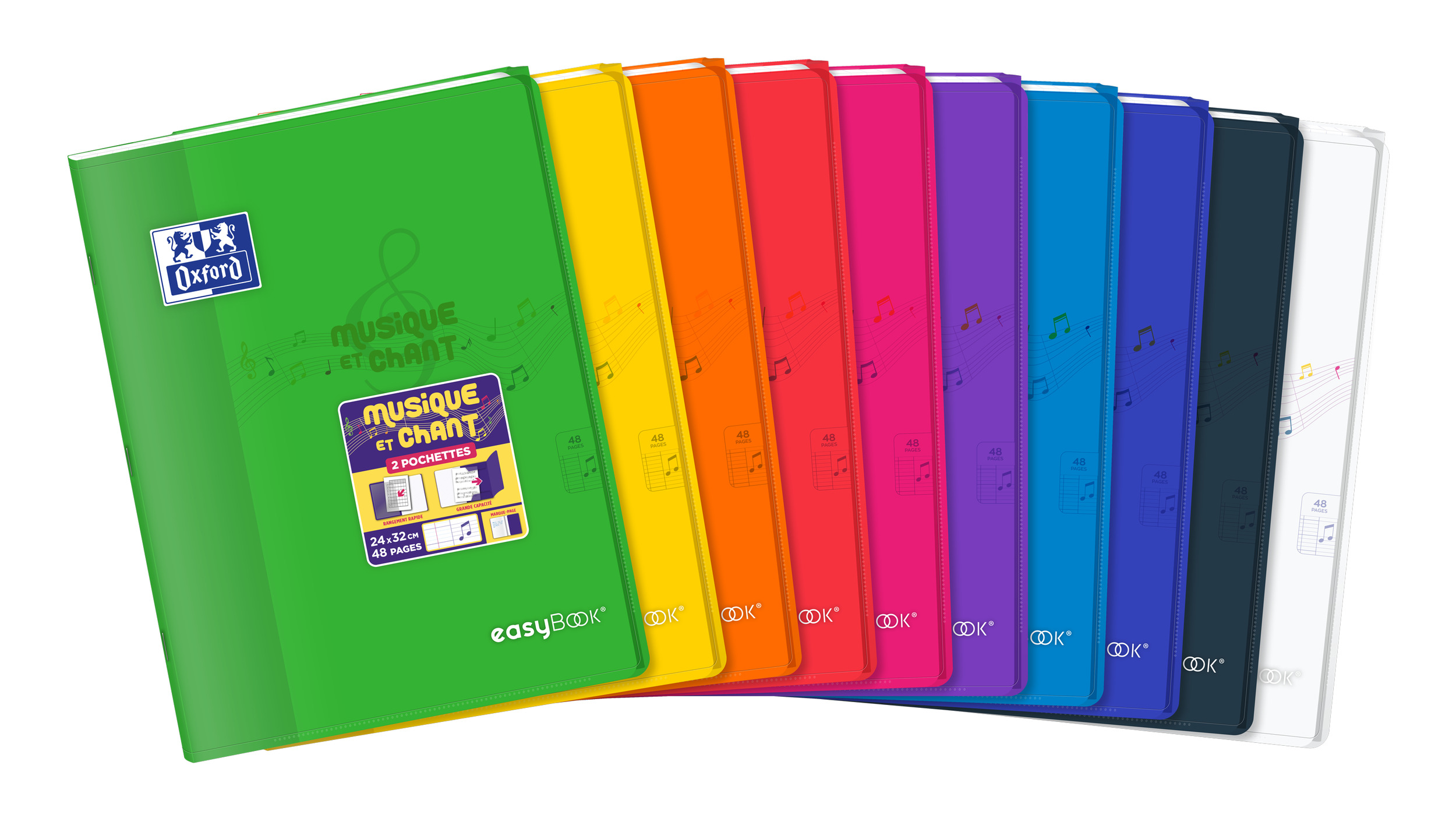 Cahier de musique 12 port?es Papier Ivoire 48 pages(中古品) Oxford - Cahier de musique 24 x 32 cm - 48 pages - pages à portée