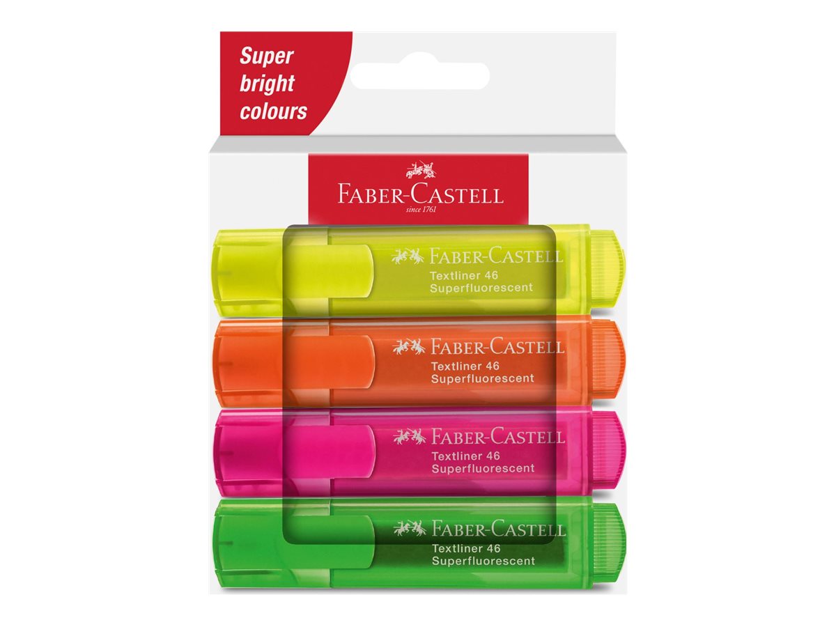 Faber-Castell Set De 8 Surligneurs TL 1546 Néon – Rechargeables, Pointe Biseautée 1-5mm, Couleurs Vives