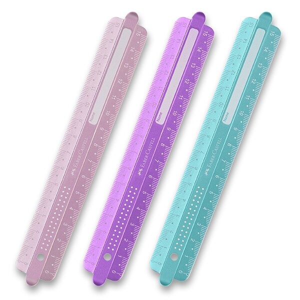 Règles Incassables Dots Faber-Castell - Lot De 6 Règles 15 Cm, Double Graduation, Champ Nom - Pour école Et Créativité