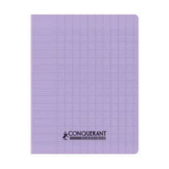 Cahier à spirales polypro 17x22 CONQUERANT 100p grands carreaux séyès