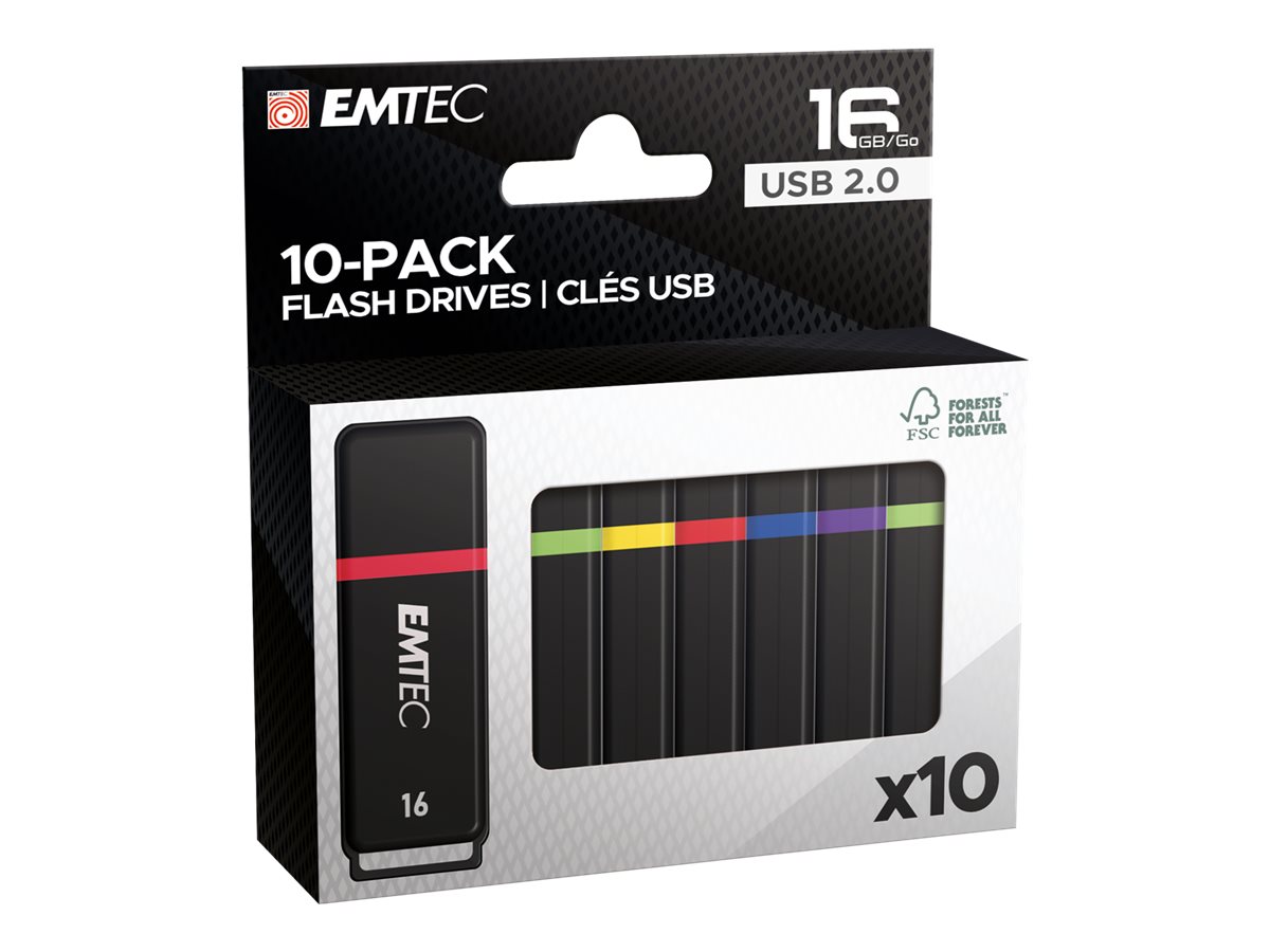 Lot De 10 Clés USB 16 Go WISEORANGE – USB 2.0, 5 Couleurs, Avec étiquettes – Pour Sauvegarde, Transfert De Fichiers