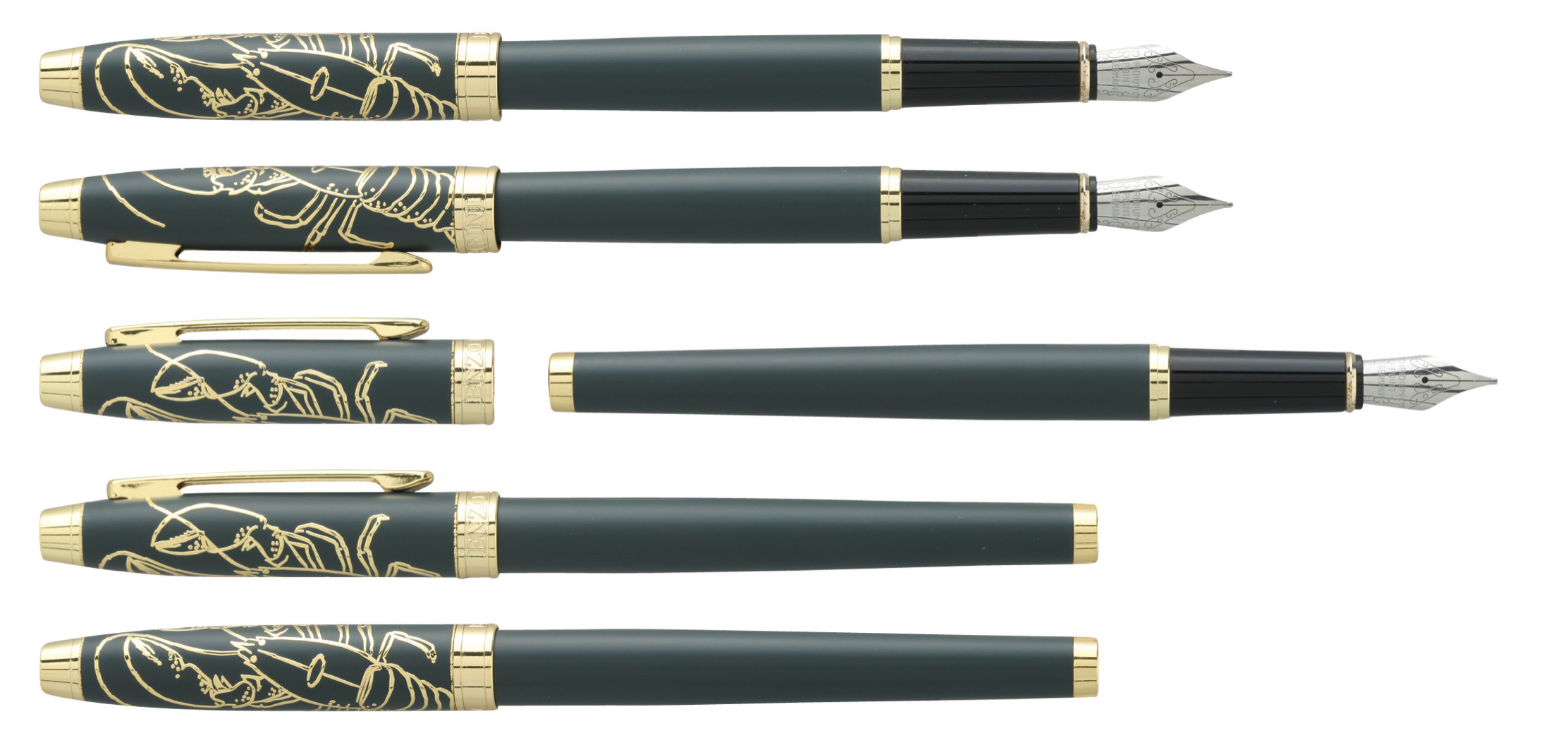 Stylo Plume REGENT Laqué Gris Granit – Plume Iridium Plaqué Or 18Kgp – Neuf Avec Coffret Et Recharges