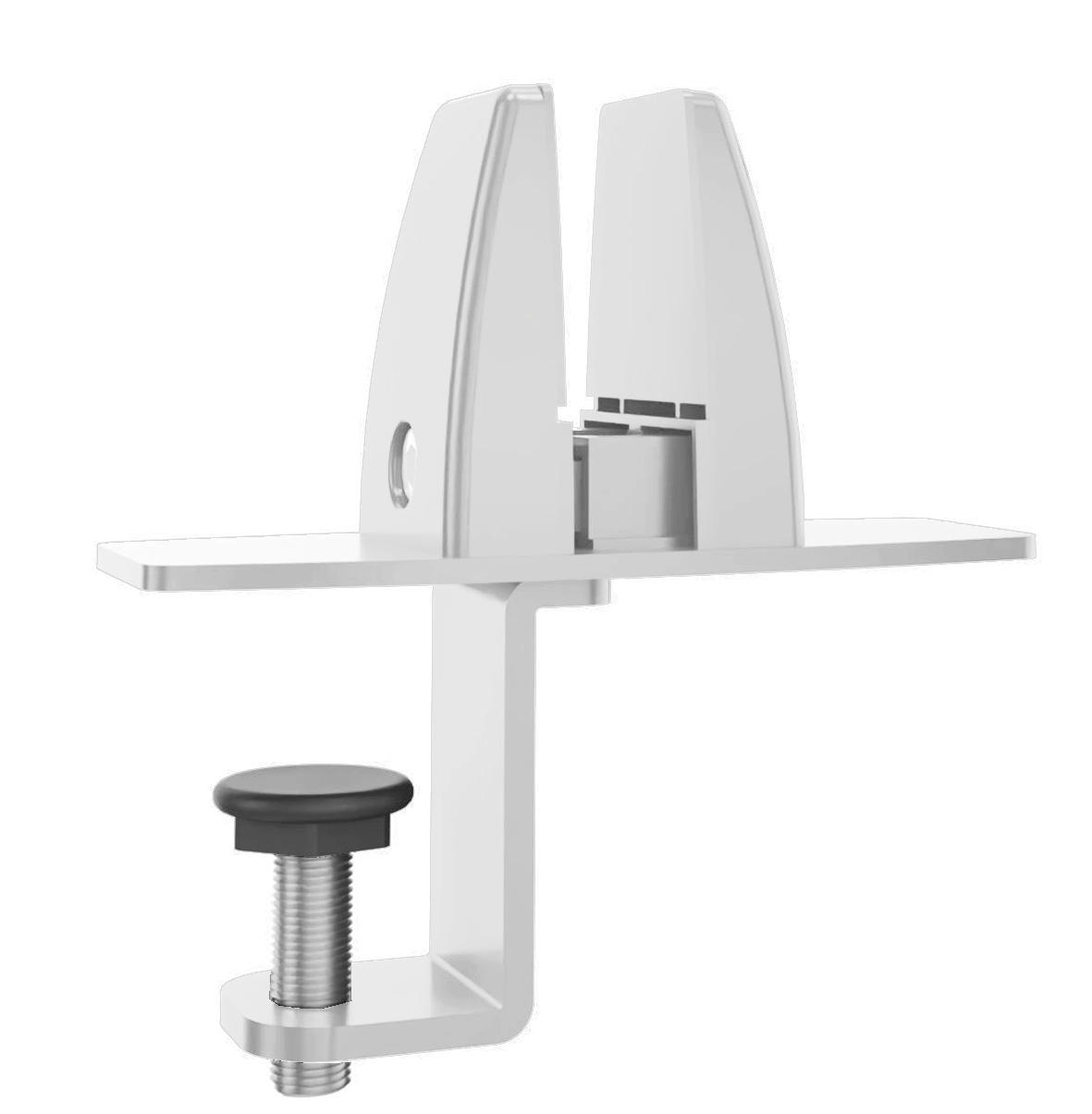 Séparateur De Bureau Sourcing Map Support De Séparation De Bureau, 4Pcs De Pinces De Fixation De Cloison De Bureau Pour Épaisseur De 12-20mm, Blanc Mat Support Cloison Bureau Réglable Aluminium