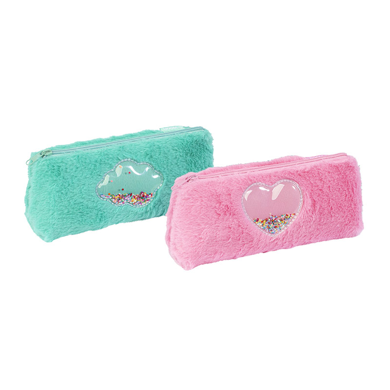 Trousse à Crayons Ronde Motif Papillon Et Fleurs - Pour Enfants, école - Dimensions 20x7,5x7,5 Cm - Polyester