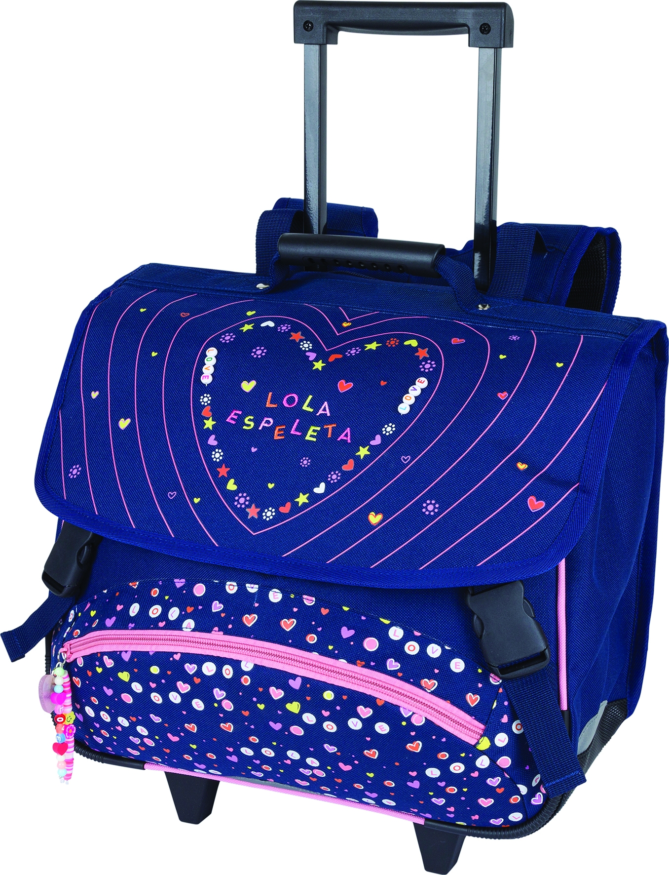 Cartable à roulettes Lola Espeleta compartiments Oberthur