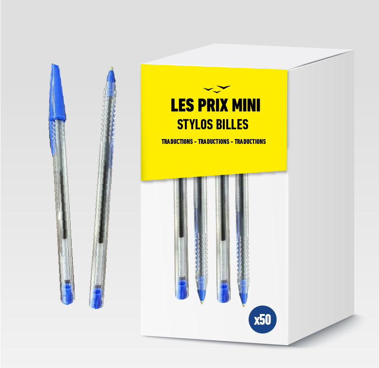 Q-Connect Lot De 50 Stylos à Bille Classiques, En Bleu, épaisseur De