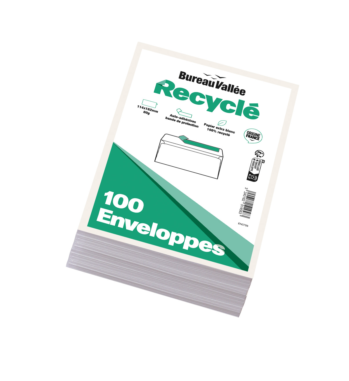 Paquet De 100 Enveloppes Blanches C6 Auto-adhésives Clairefontaine