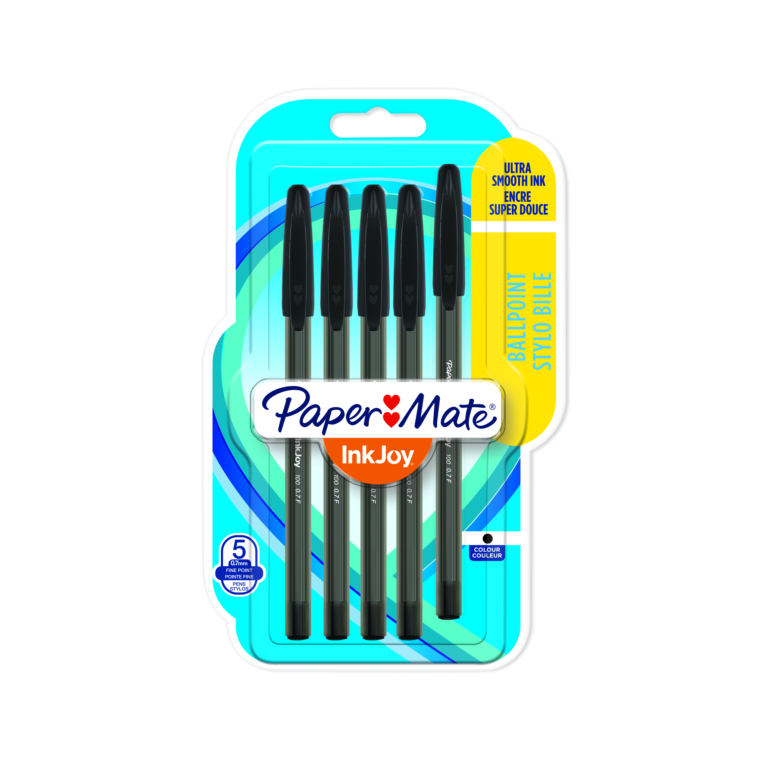 Stylos Paper Mate InkJoy – Lot De 8 – Pointe Fine 0.7mm – Couleurs Assorties