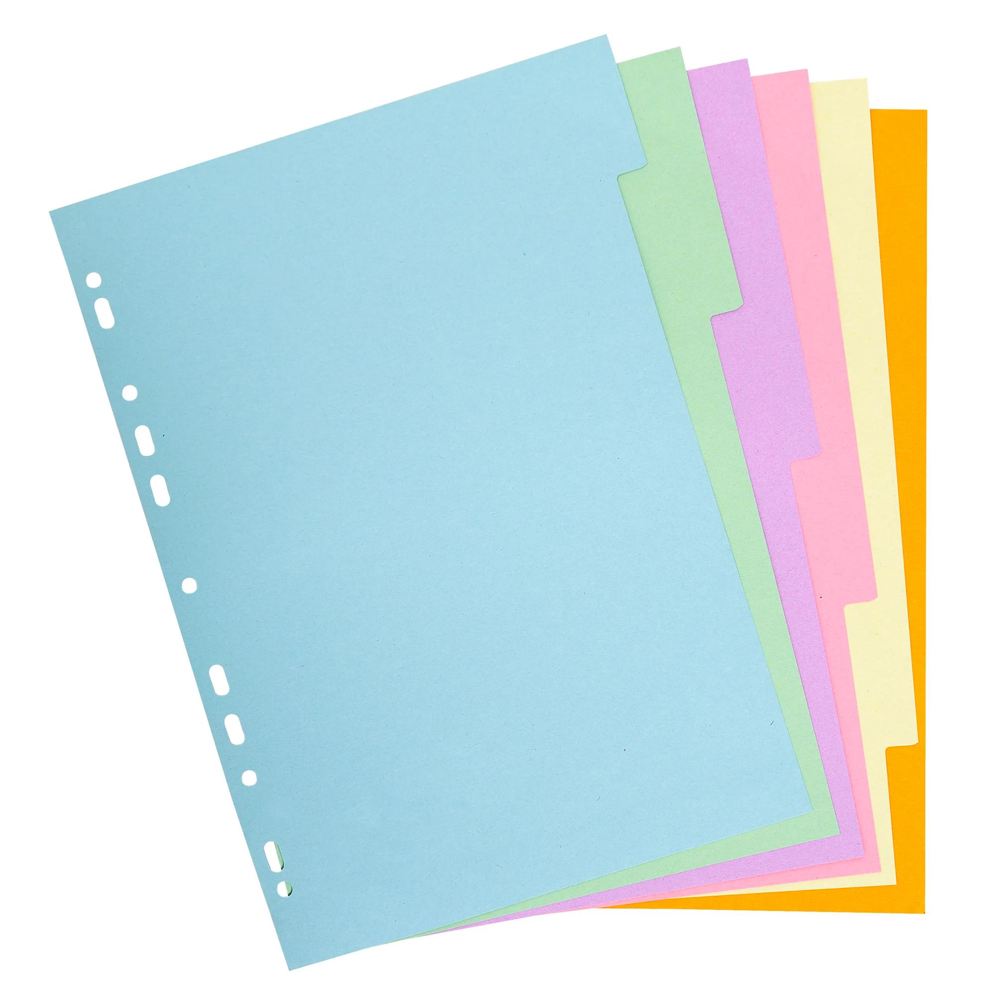 TSI Intercalaires En Carton Manille Solide 160g - 12 Pièces Avec Onglets Colorés - Lot De 2 - Format A4