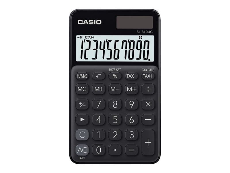 Calculatrice de poche Casio SL-310UC - 10 chiffres - alimentation batterie et solaire - noir