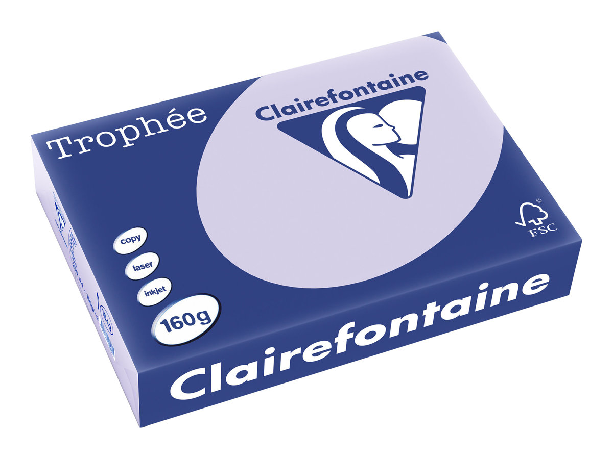 Clairefontaine Trophée - Papier couleur - A4 (210 x 297 mm) - 160 g/m² - 250 feuilles - lilas