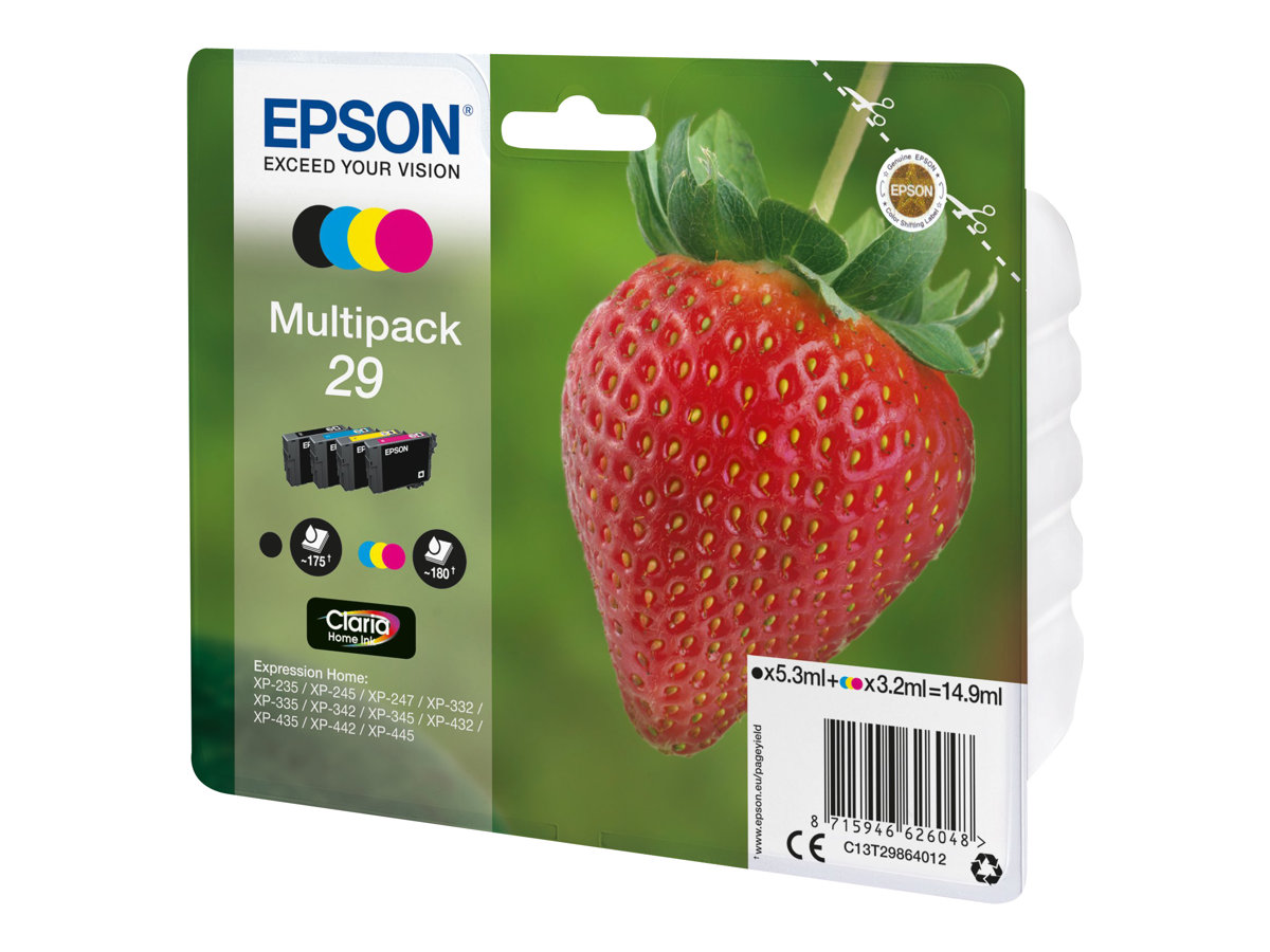 Cartouche compatible Epson 29XL Fraise - Pack de 4 - noir, cyan, magenta,  jaune - Switch