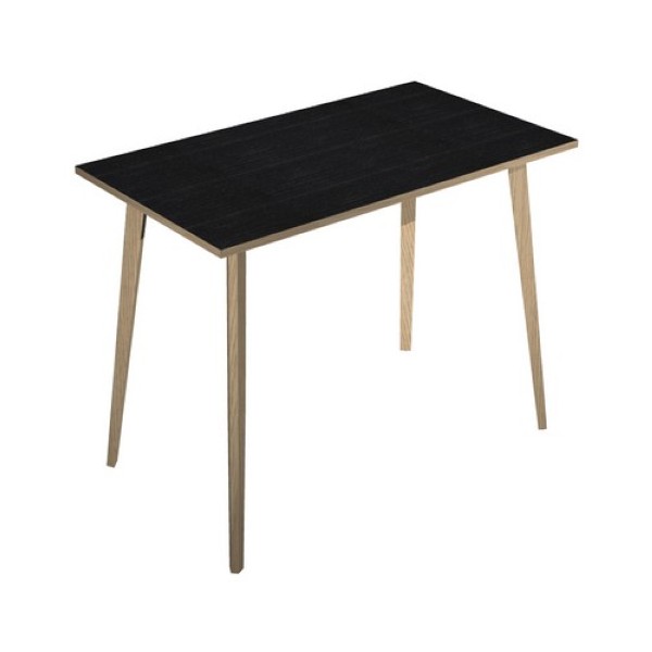 Table haute LEONARDO - 120 x 80 x 105 cm - Pieds bois - Frêne noir