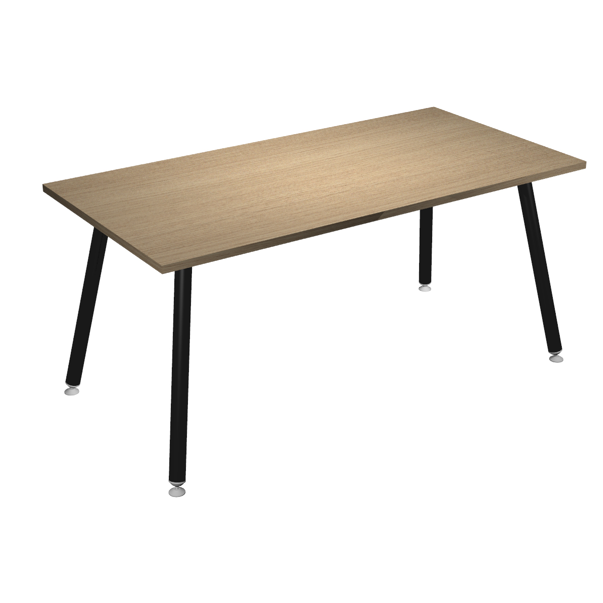 Table haute LEONARDO - 160 x 80 x 105 cm - Pieds métal noirs - Chêne