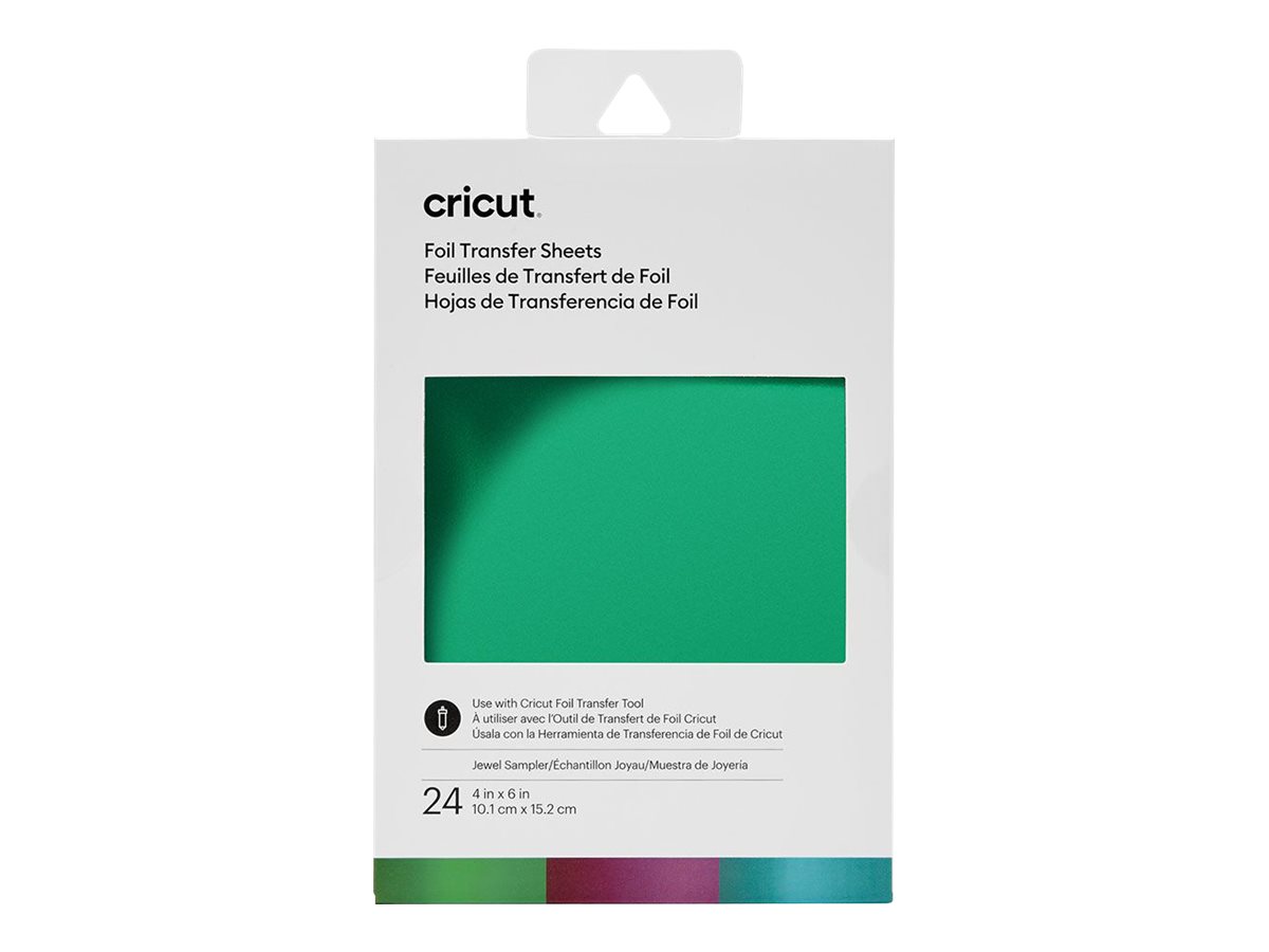 Cricut Foil Transfer – 24 Fogli Jewel Sampler (Turchese, Melanzana, Smeraldo) Per Cricut Maker Ed Explore