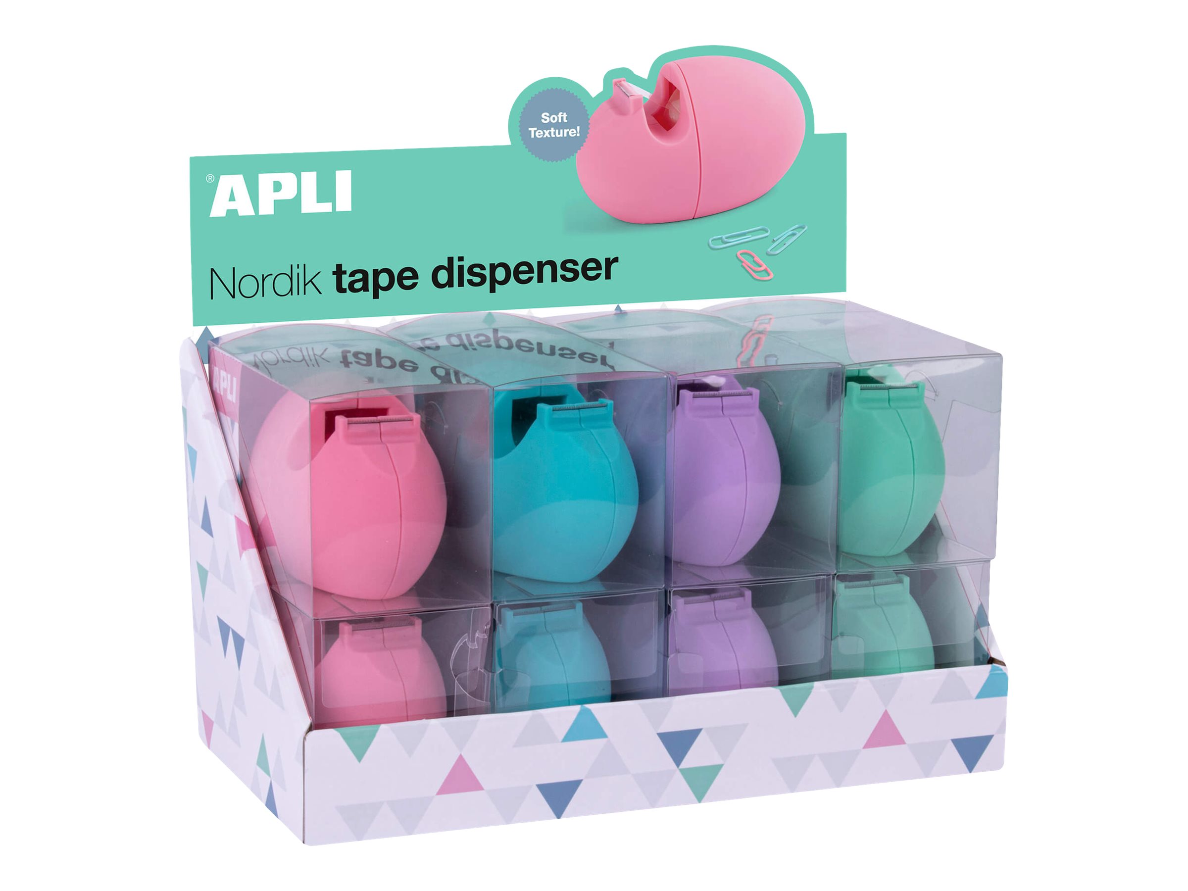 Q-Connect Lot De 10 Dévidoirs Ruban Adhésif Portatifs 19mm X 33m - Couleurs Assorties Avec Base Antidérapante