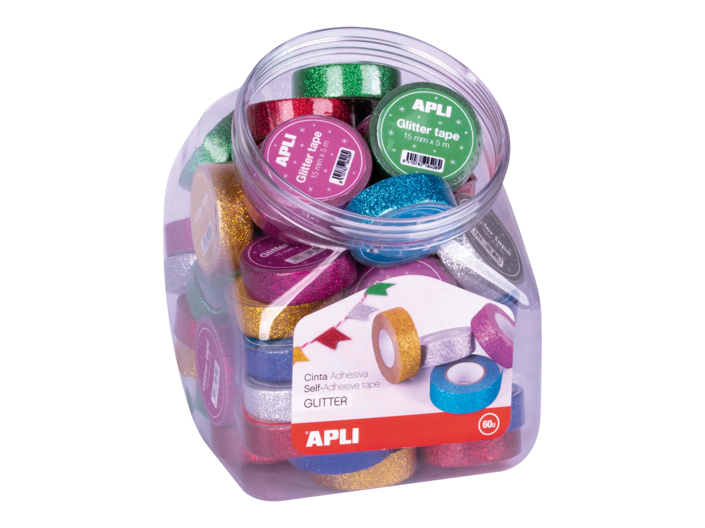Rubans Adhésifs Pailletés - Lot De 6 Rouleaux - 15 Mm X 10 M - Repositionnables - Pour DIY Et Loisirs Créatifs