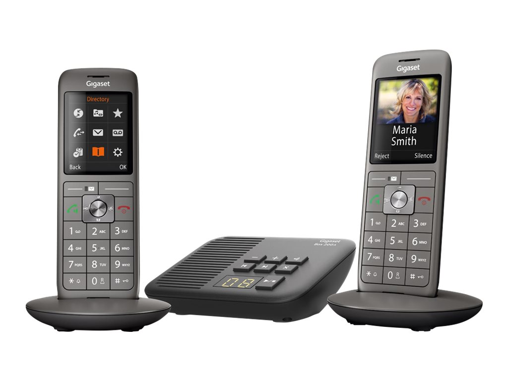 Gigaset CL660A Duo - téléphone sans fil - avec répondeur + combiné supplémentaire - anthracite