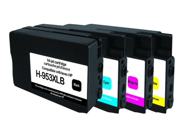 Pack de 12 cartouches d'encre compatibles HP 953XL Noir, Jaune