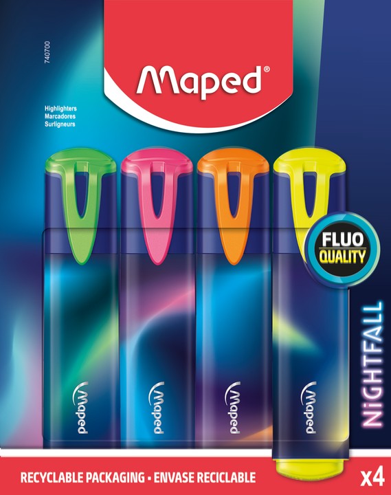 Maped Fluo Peps Classic - Pack de 4 surligneurs - couleurs assorties Pas  Cher | Bureau Vallée