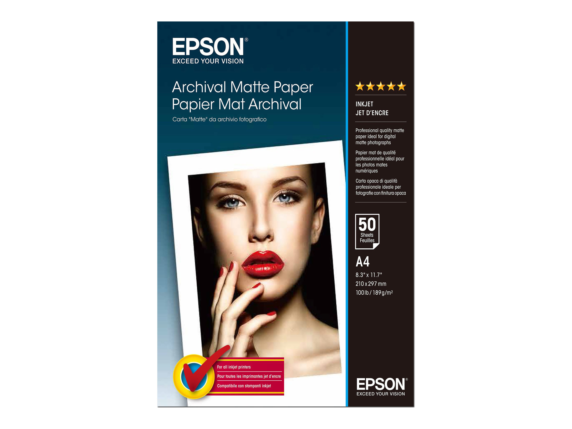 Epson - Papier photo mat - A4 - 192 g/m² - 50 feuilles Pas Cher