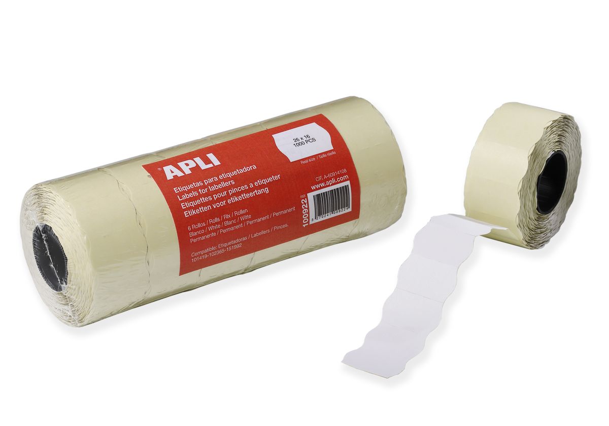 LOT DE 6 ROULEAUX DE 1000 ÉTIQUETTES ADHÉSIF PERMANENT BLANC 21X12MM LOT DE 6 ROULEAUX DE 1000 ÉTIQUETTES ADHÉSIF PERMANENT BLANC 21X12MM