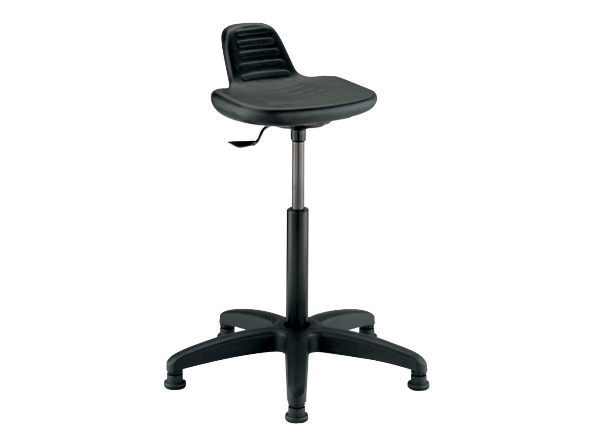 Waytex Siège Assis-Debout Ergonomique - Tabouret Bureau Haut Réglable 55-79 Cm Avec Repose-Pieds, Noir