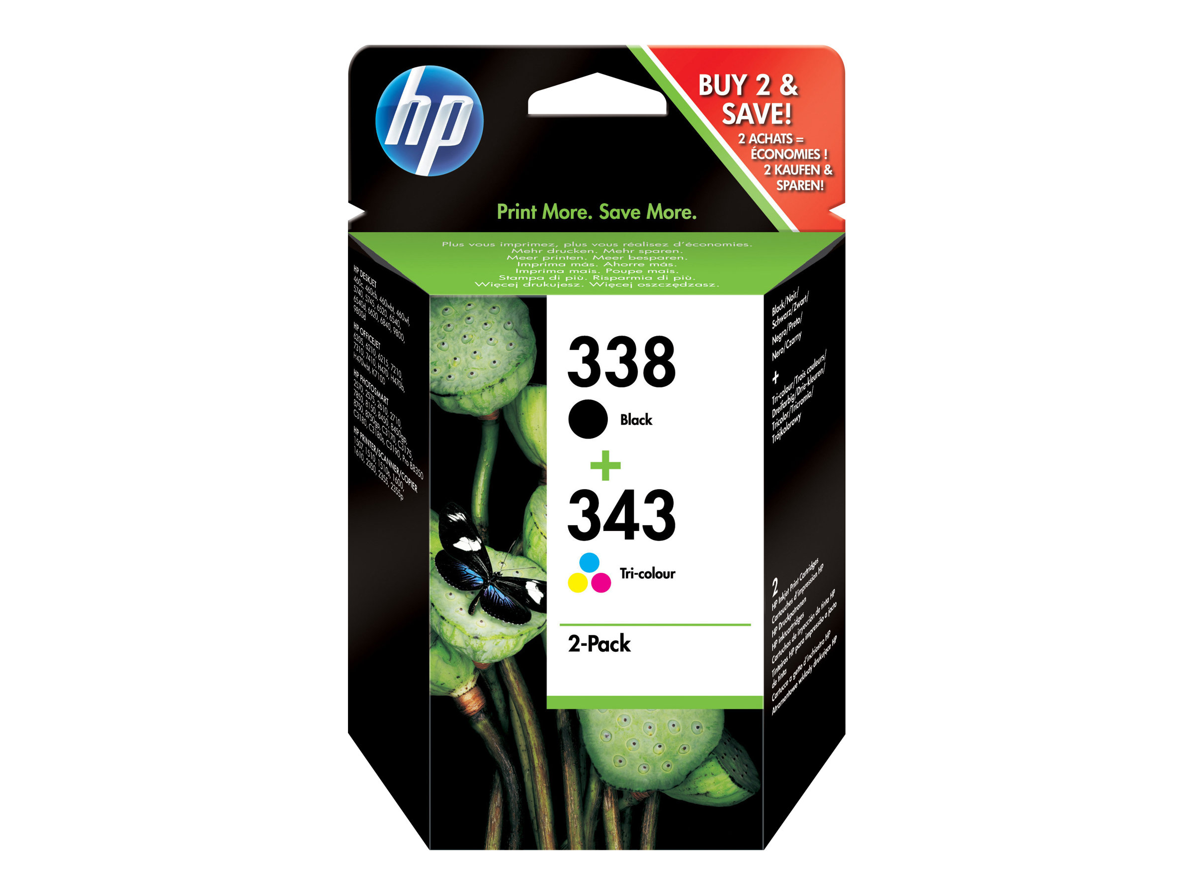 Lot De 4 Cartouches D'encre Compatibles HP 338 XL 343 XL - Pour DeskJet, OfficeJet - Neuf