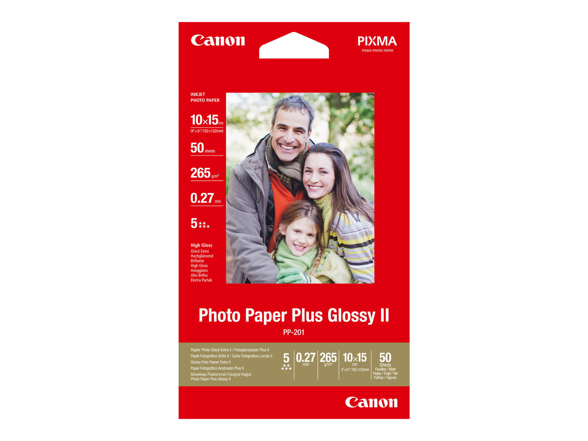 Papier photo 10 x 15 finition glacée - 50 feuilles CANON : Packaging Carton à Prix