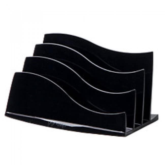 Organisateur De Courrier Métal Noir Élégant Avec Découpe Lettre + Ouvre-Lettre Rétro - Support Bureau Pratique Et Décoratif
