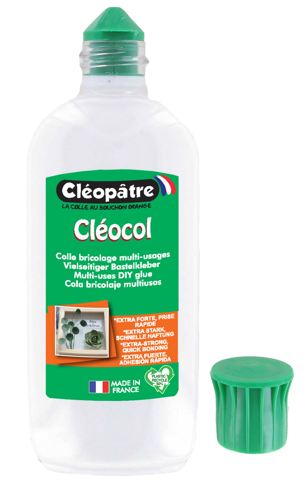 Cléopâtre ADSL1-15 Colla Forte Per Carta E Cartone – Flacone Da 1 Litro, Colore Verde – Prodotta In Francia