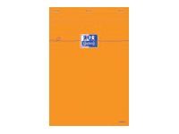 Oxford - Bloc Notes - A4 + - 160 Pages - Grands Carreaux - Perforé - Orange