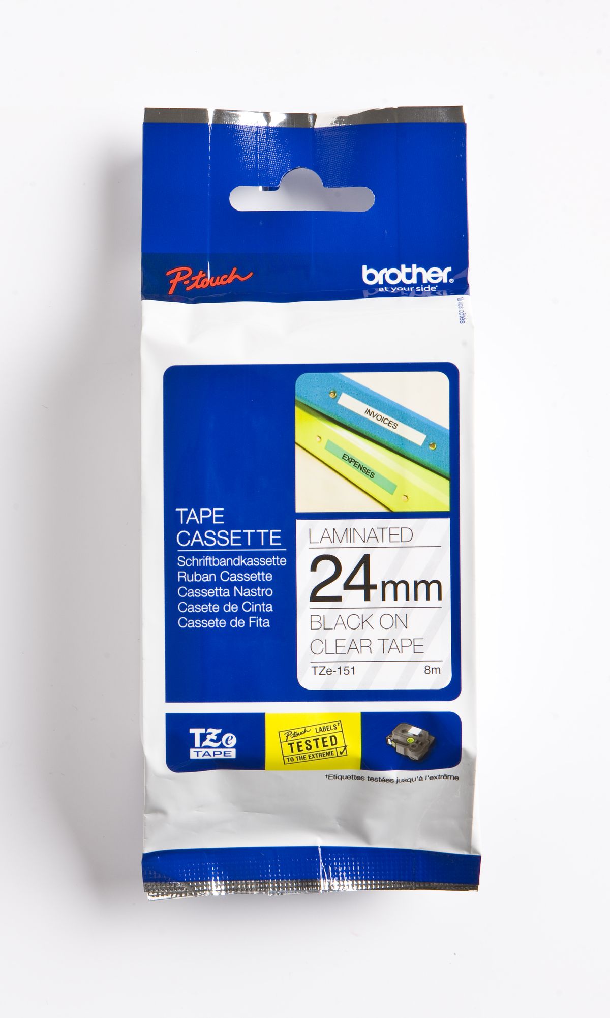Cassette Ruban Brother TZE-251 Noir Sur Blanc 24 Mm X 8 M - Pour Étiqueteuses Brother - 2