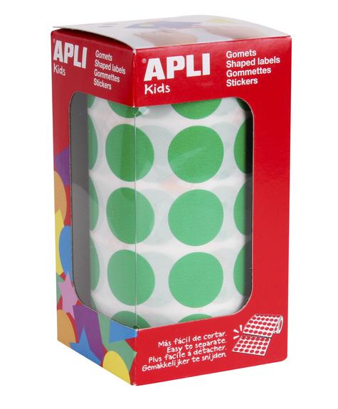 APLI Kids - Gommettes Rondes Repositionnables Couleurs Vives - 6 Feuilles De Gommettes Amusantes Pour Enfants
