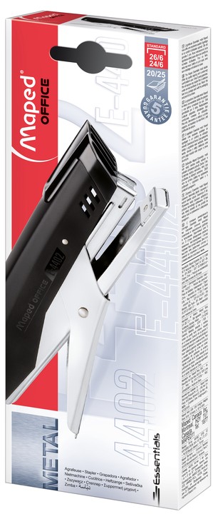 Leitz Pince Agrafeuse WOW - Capacité 15 Feuilles, Corps Métal Ergonomique, Agrafes Incluses - Noir 55311095