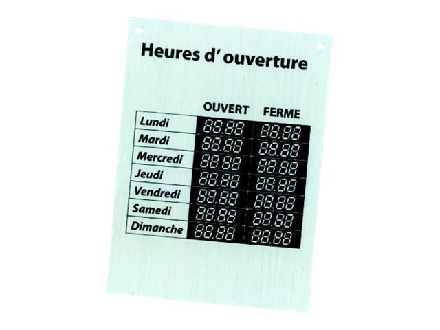 Panneau Heures D'Ouverture Noir GEEKBEAR - Signalétique Professionnelle Pour Commerces - Design Moderne 21x30cm