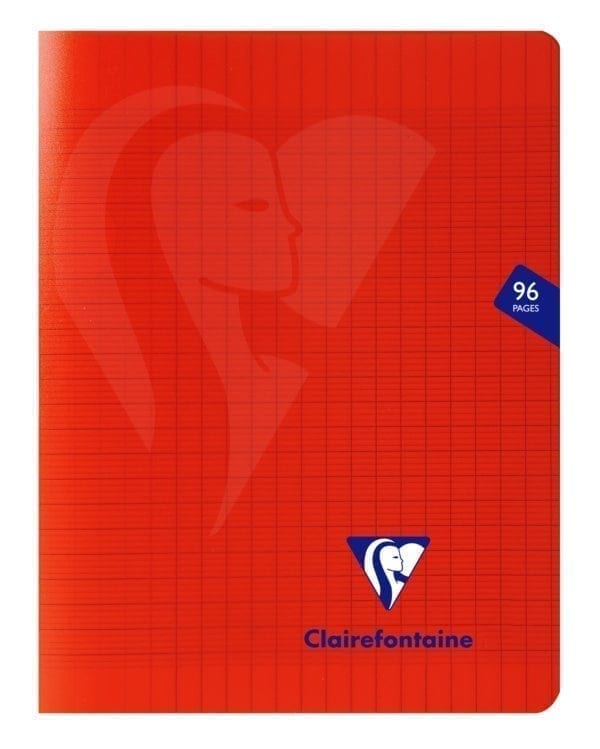Clairefontaine 293362AMZC Lot de 4 Cahiers Agrafés Mimesys - 24x32 cm - 96 Pages Petits Carreaux - Papier Blanc 90 g - Couvertures Polypro Couleurs Assorties (Bleu, Incolore, Orange et Violet