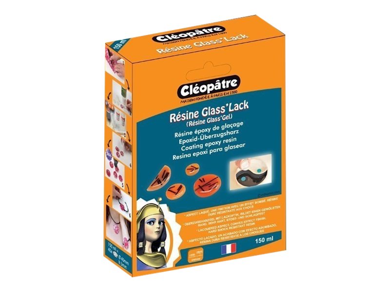 Cléopâtre GLASS’LACK Coffret Résine Époxy Transparent - Effet Verre Brillant Jusqu'à 4mm
