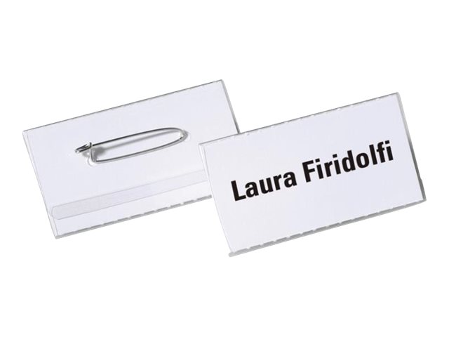 100 Porte-badges Plastique Transparent - 30x60mm Avec épingle Sécurité - Ideal événements
