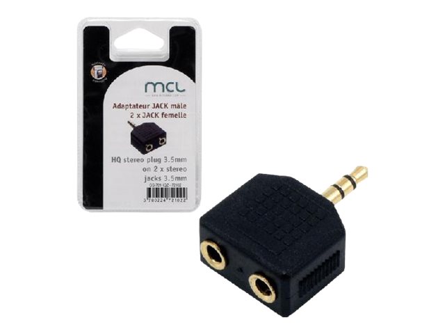 Adaptateur Audio Jack Mâle 2,5mm Vers Jack Femelle 3,5mm Stéréo - Câble De 10cm - Noir
