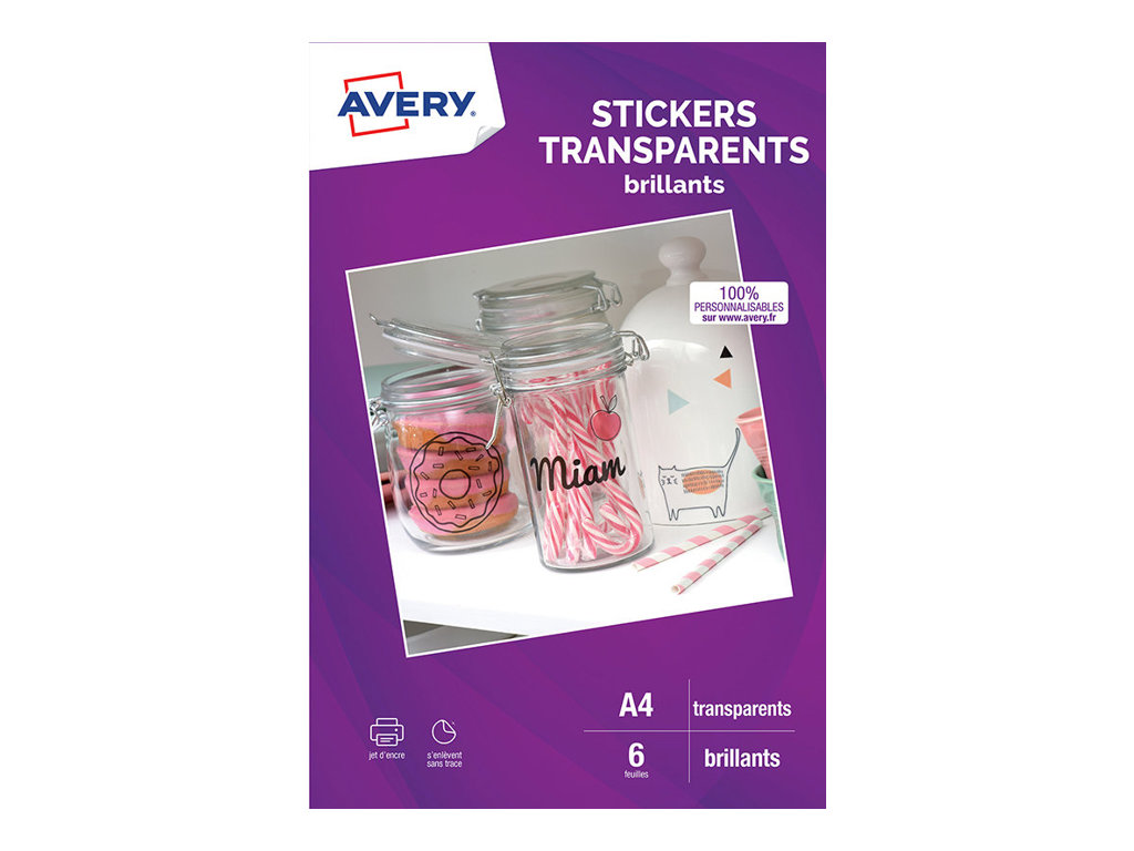 Papier Adhésif Transparent A4 - 50 Feuilles Pour Imprimante Jet D'encre, Autocollant Polyvalent